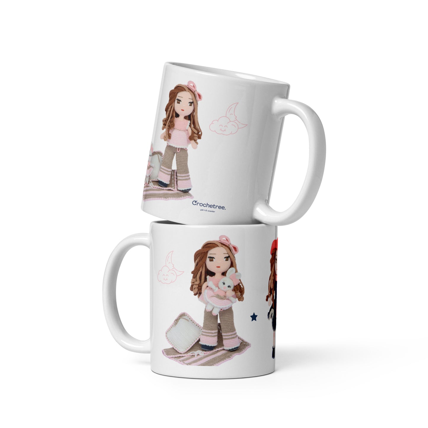 Crochetree Doll White Glossy Mug 11 oz