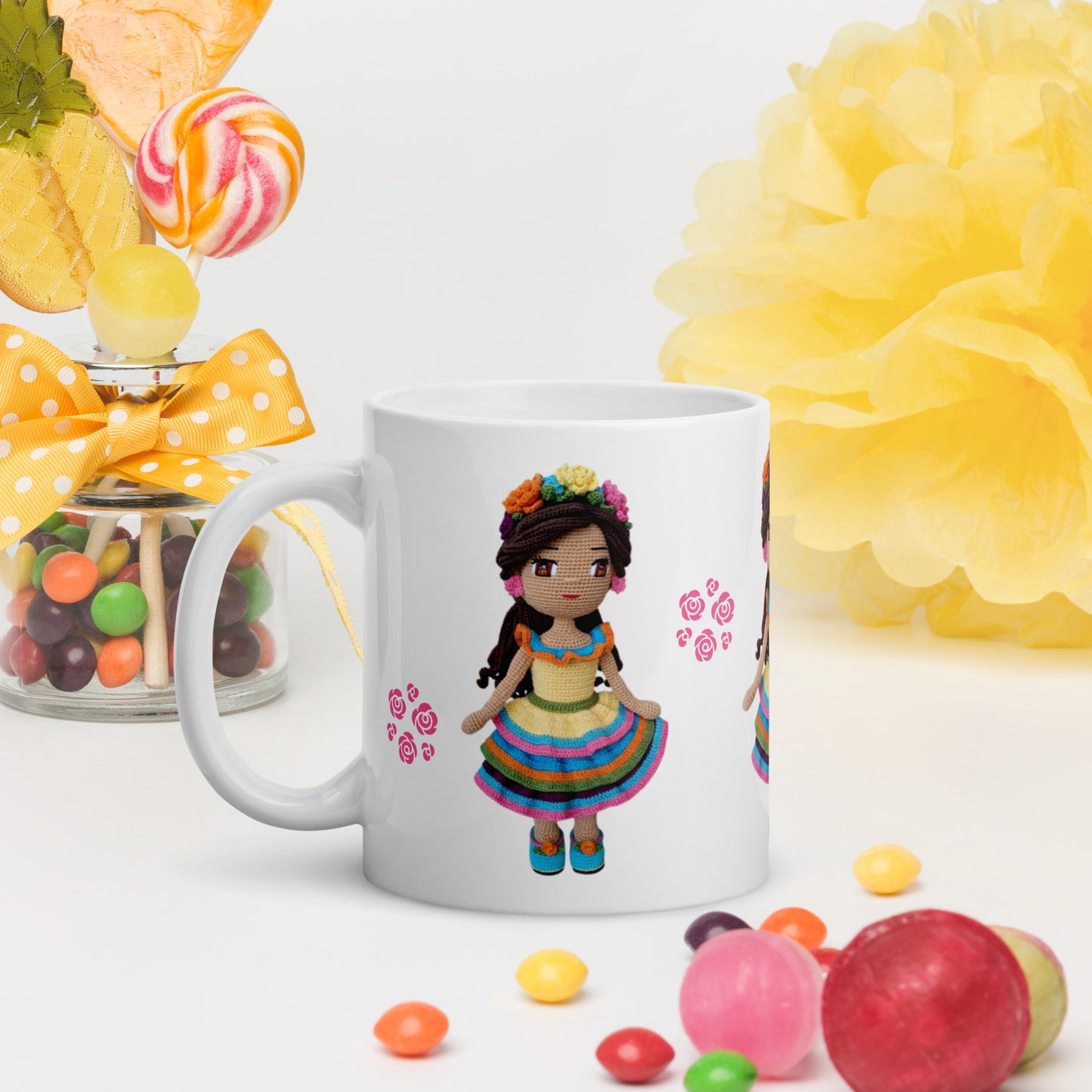 Crochetree Doll White Glossy Mug 11 oz