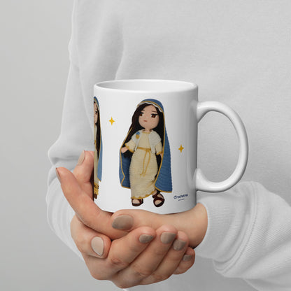 Holy Family crochet doll mug 11 oz white glossy, view 1