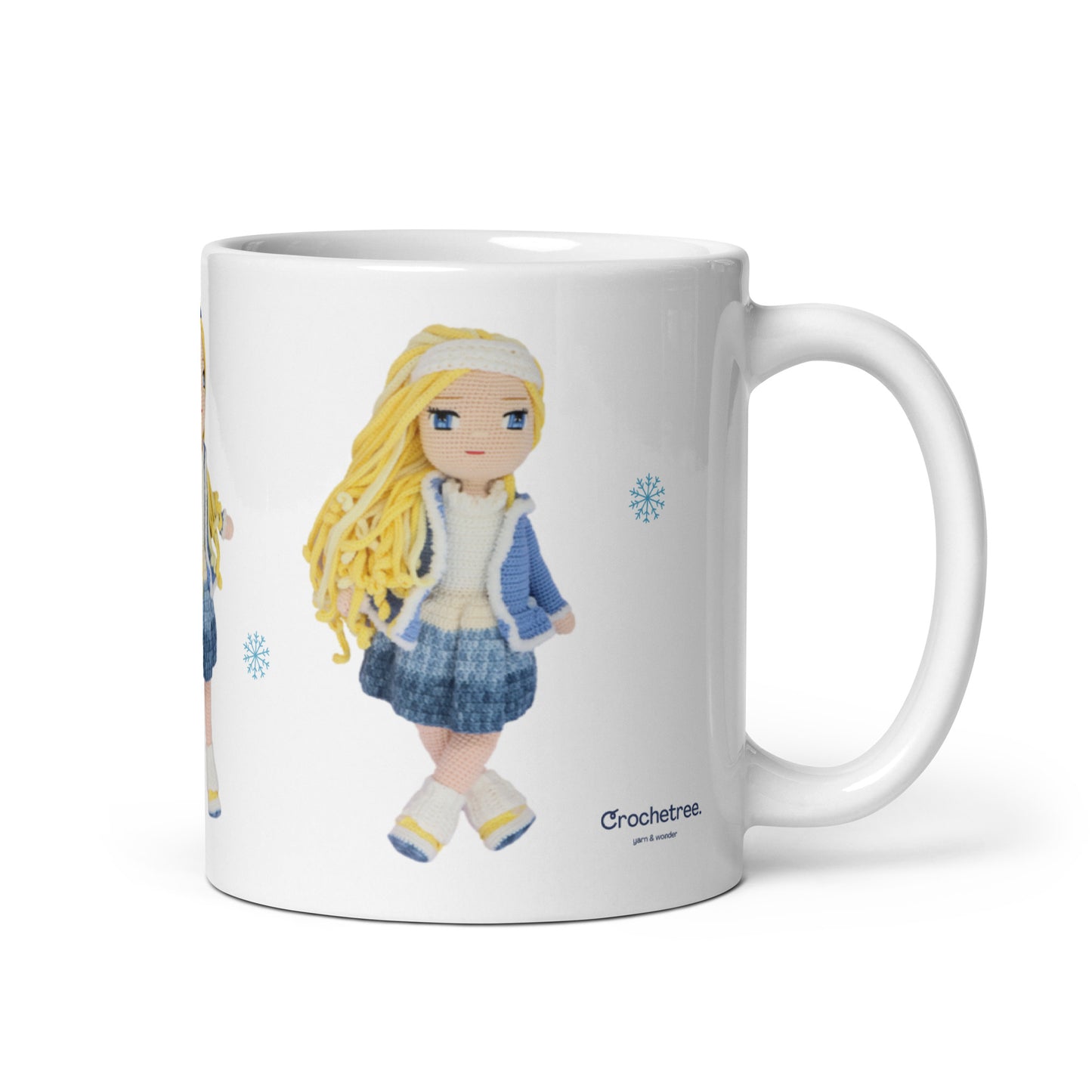 Crochetree Doll White Glossy Mug 11 oz