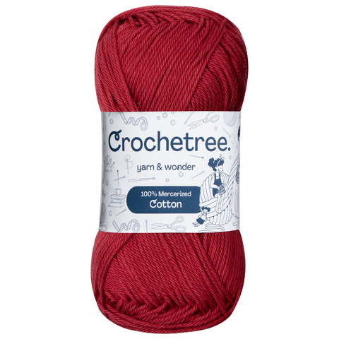 Crochetree 100% Mercerized Cotton Yarn, 50g / 125m, 4 Ply Fingering Weight, Amigurumi Yarn
