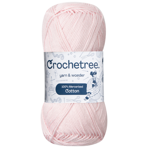 Crochetree 100% Mercerized Cotton Yarn, 50g / 125m, 4 Ply Fingering Weight, Amigurumi Yarn
